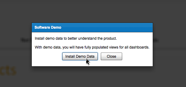 Demo data popup