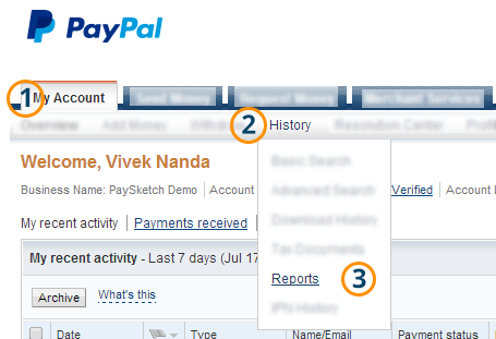 How to access PayPal Reports